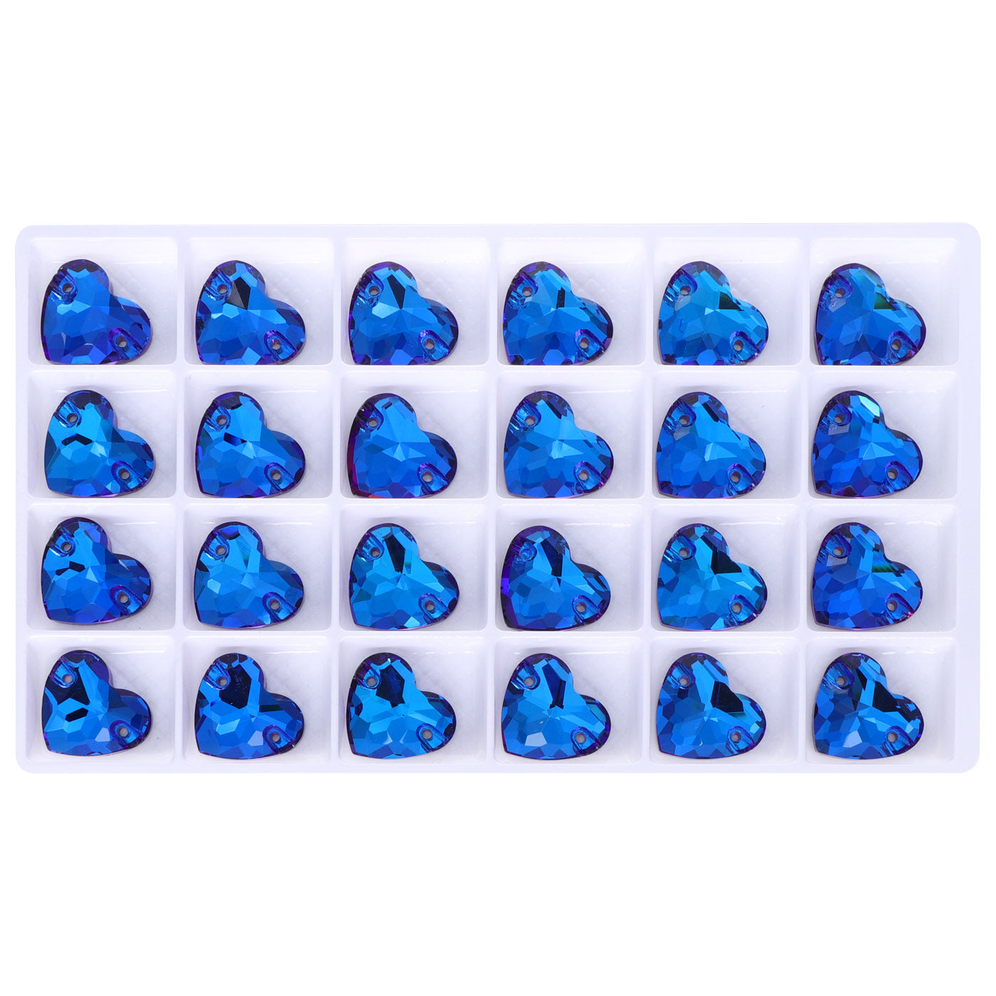 Bermuda Blue Heart Shape High Quality Glass Sew-on Rhinestones WholesaleRhinestone
