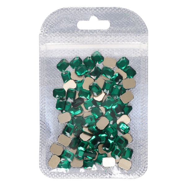 Octagon Shape Dark Green Flat Back Fancy Rhinestones WholesaleRhinestone