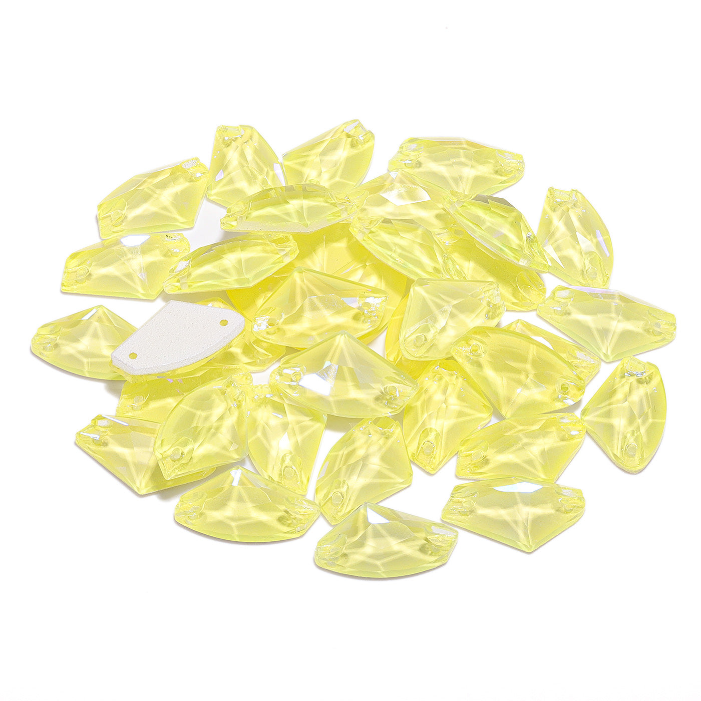 Electric Neon Light Topaz Galactic Shape High Quality Glass Sew-on Rhinestones Secondary image