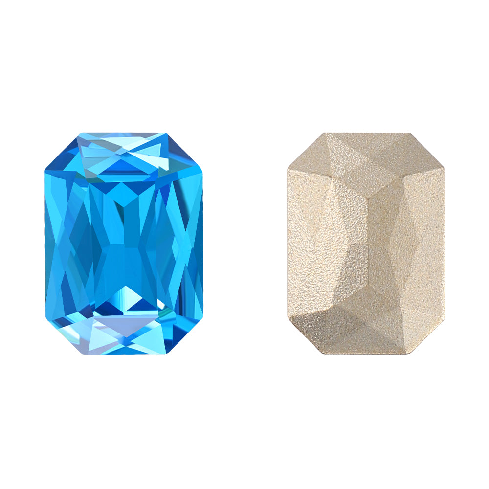 Aquamarine Thin Octagon Shape High Quality Glass Pointed Back Fancy Rhinestones WholesaleRhinestone メイン画像