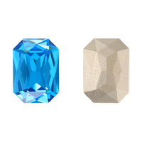 Aquamarine Thin Octagon Shape High Quality Glass Pointed Back Fancy Rhinestones