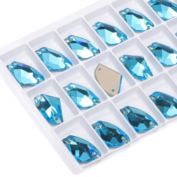 Aquamarine Galactic Shape High Quality Glass Sew-on Rhinestones WholesaleRhinestone