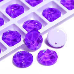 Electric Neon Violet XIRIUS Round Shape High Quality Glass Sew-on Rhinestones