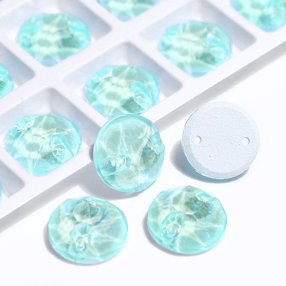 Electric Neon Light Azore XIRIUS Round Shape High Quality Glass Sew-on Rhinestones WholesaleRhinestone