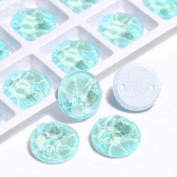 Electric Neon Light Azore XIRIUS Round Shape High Quality Glass Sew-on Rhinestones WholesaleRhinestone