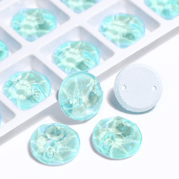 Electric Neon Light Azore XIRIUS Round Shape High Quality Glass Sew-on Rhinestones WholesaleRhinestone