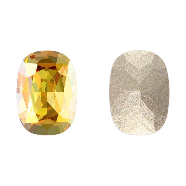 Metallic Sunshine Cushion Shape High Quality Glass Pointed Back Fancy Rhinestones WholesaleRhinestone