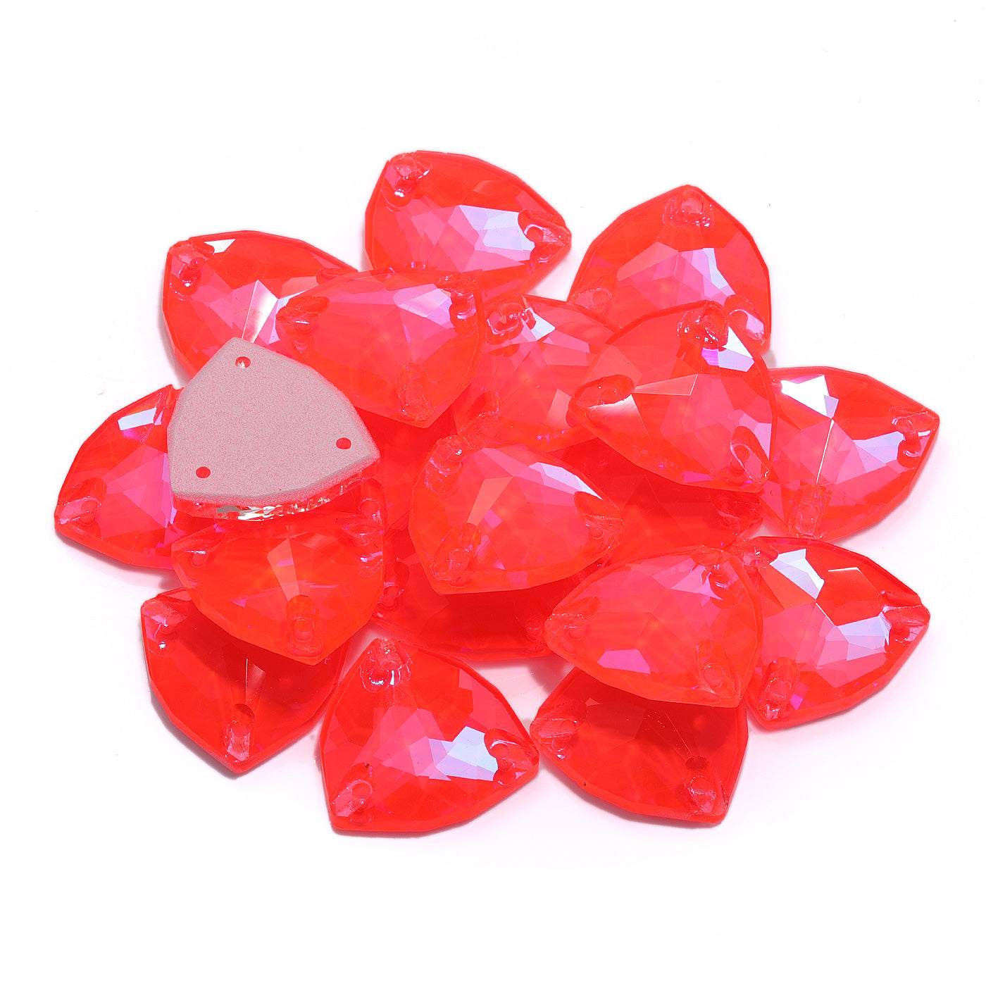 Electric Neon Hyacinth Trilliant Shape High Quality Glass Sew-on Rhinestones Secondary image