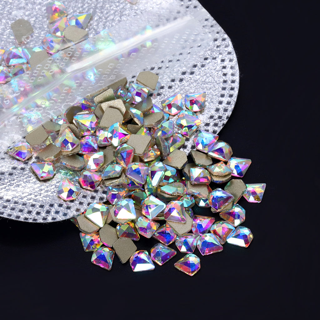 Diamond Shape Crystal AB Glass Flat Back Fancy Rhinestones