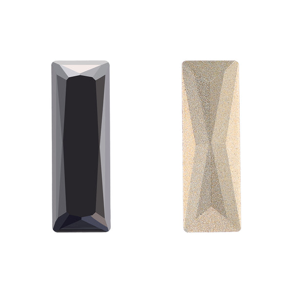Jet Metallic Silver Princess Baguette Shape High Quality Glass Pointed Back Fancy Rhinestones WholesaleRhinestone