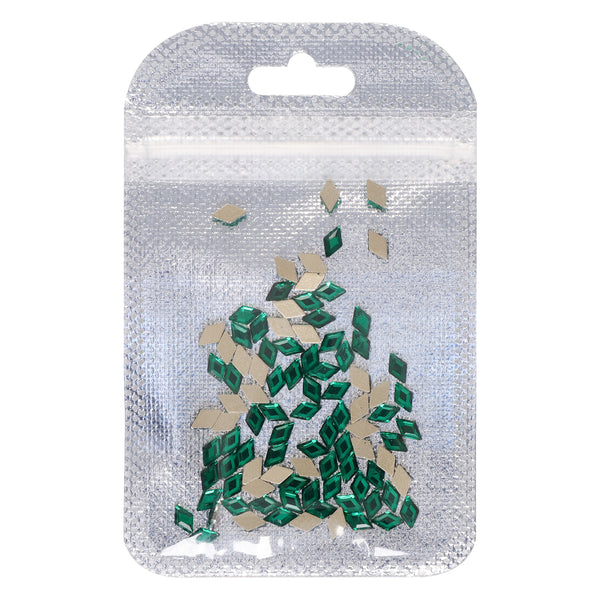 Rhombus Shape Dark Green Flat Back Fancy Rhinestones WholesaleRhinestone