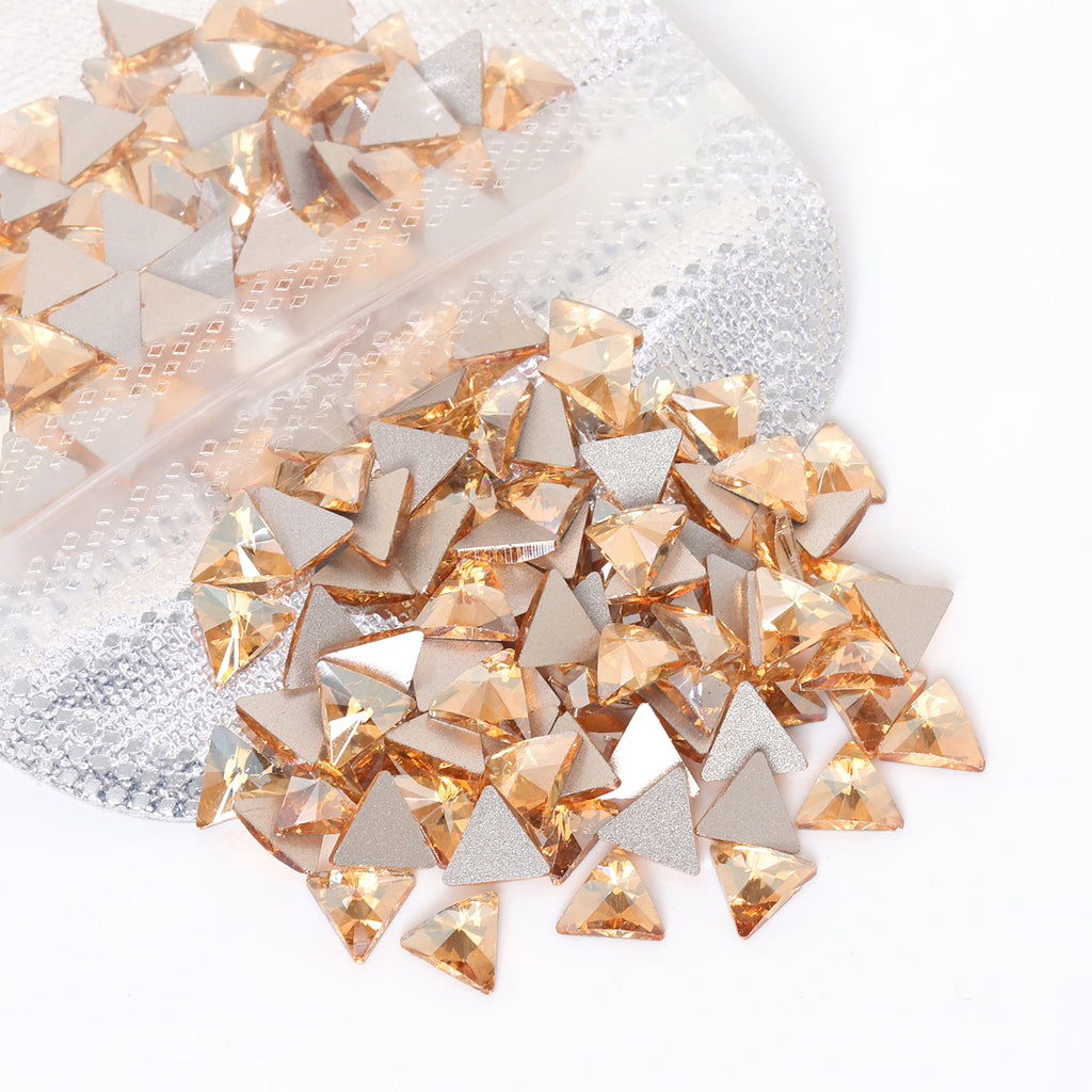 Triangle Shape Golden Shadow Flat Back Fancy Rhinestones WholesaleRhinestone