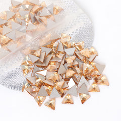 Triangle Shape Golden Shadow Flat Back Fancy Rimnestones