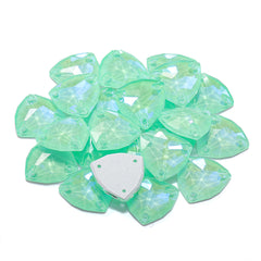 Electric Neon Greenwrap Trilliant Shape High Quality Glass Sew-on Rhinestones