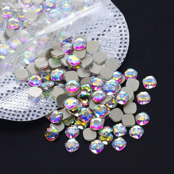 Round Square Shape Crystal AB Flat Back Fancy Rhinestones