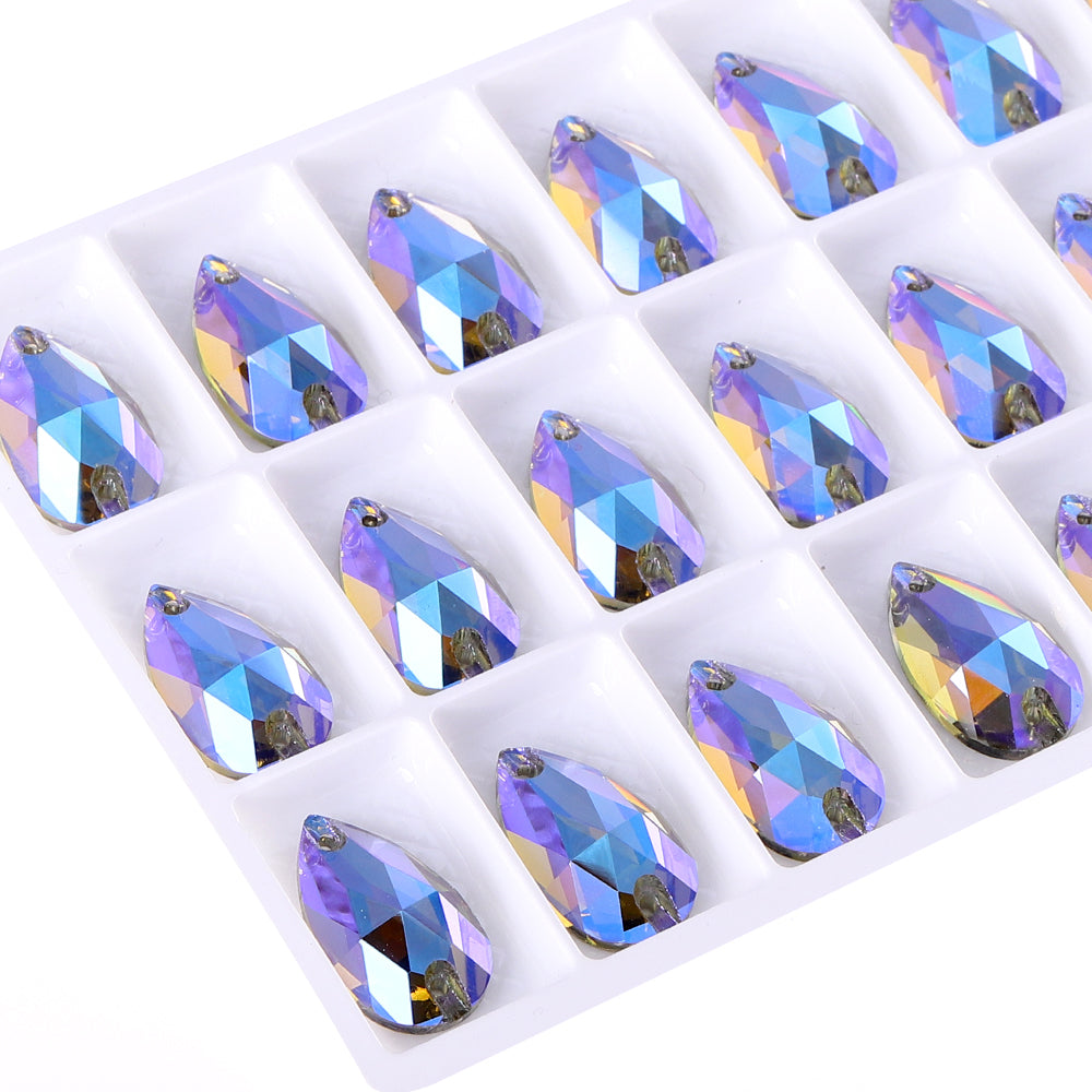 Black Diamond Shimmer Drop Shape High Quality Glass Sew-on Rhinestones WholesaleRhinestone