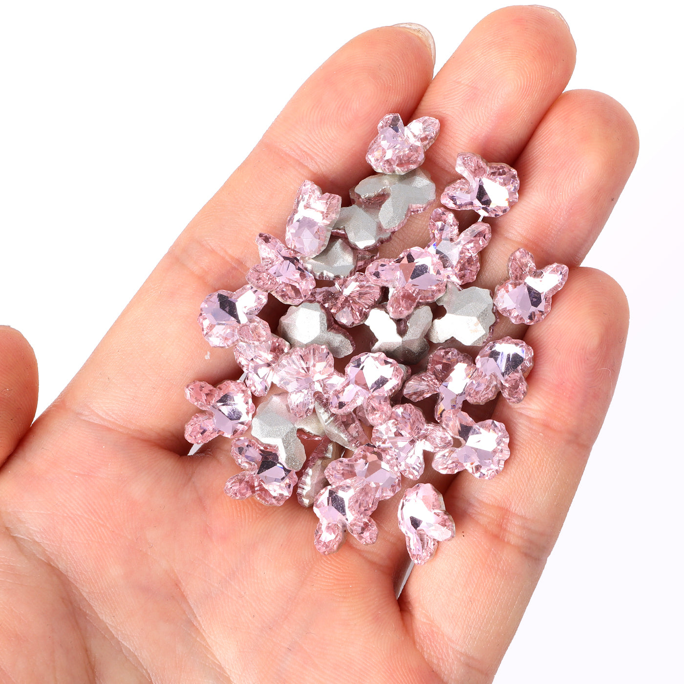 Rosa kaninform glass spiss tilbake fancy rhinestones Secondary image