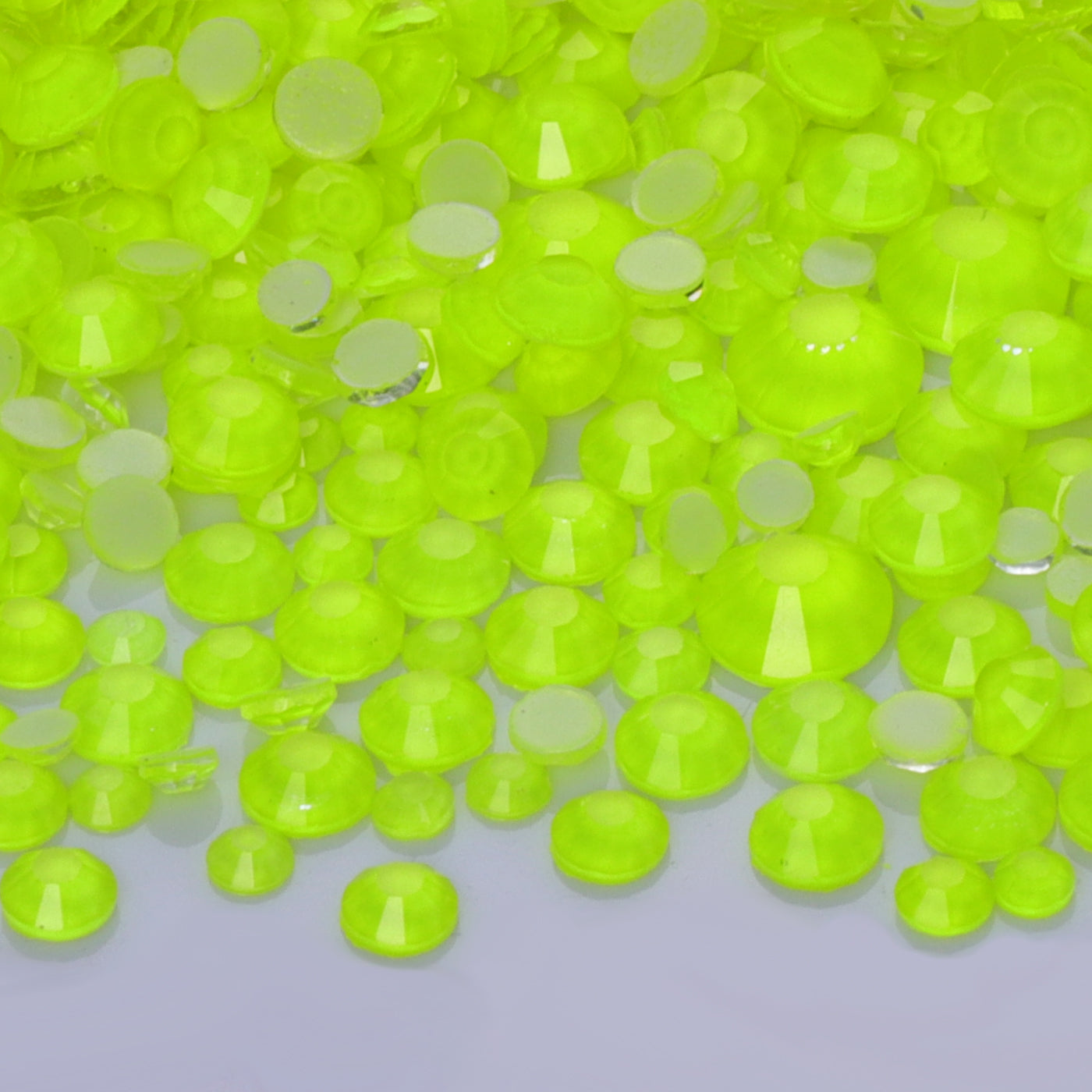 Mixed Sizes Yellow FlatBack Neon Rhinestones For Nail Art