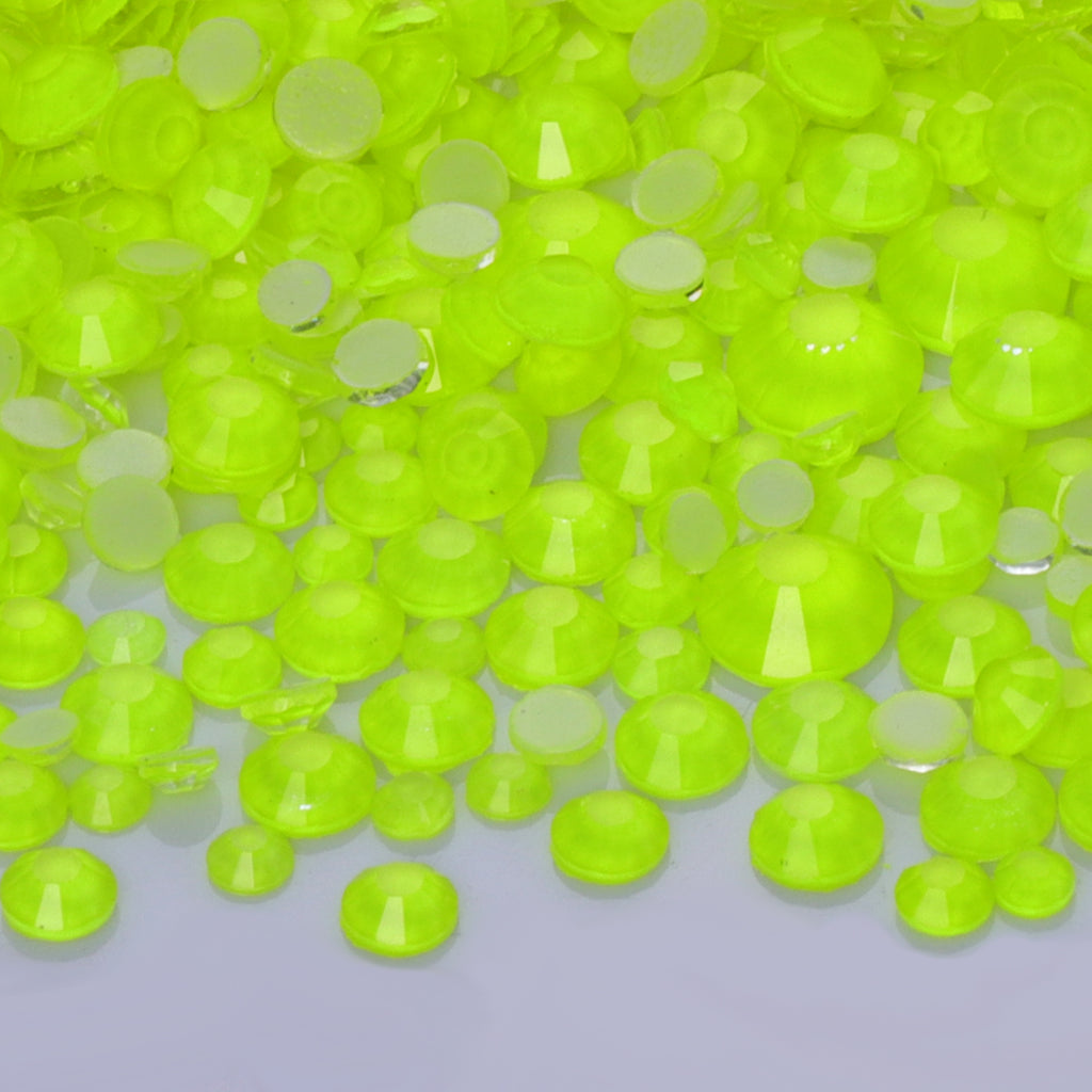 Mixed Sizes Yellow FlatBack Neon Rhinestones For Nail Art WholesaleRhinestone