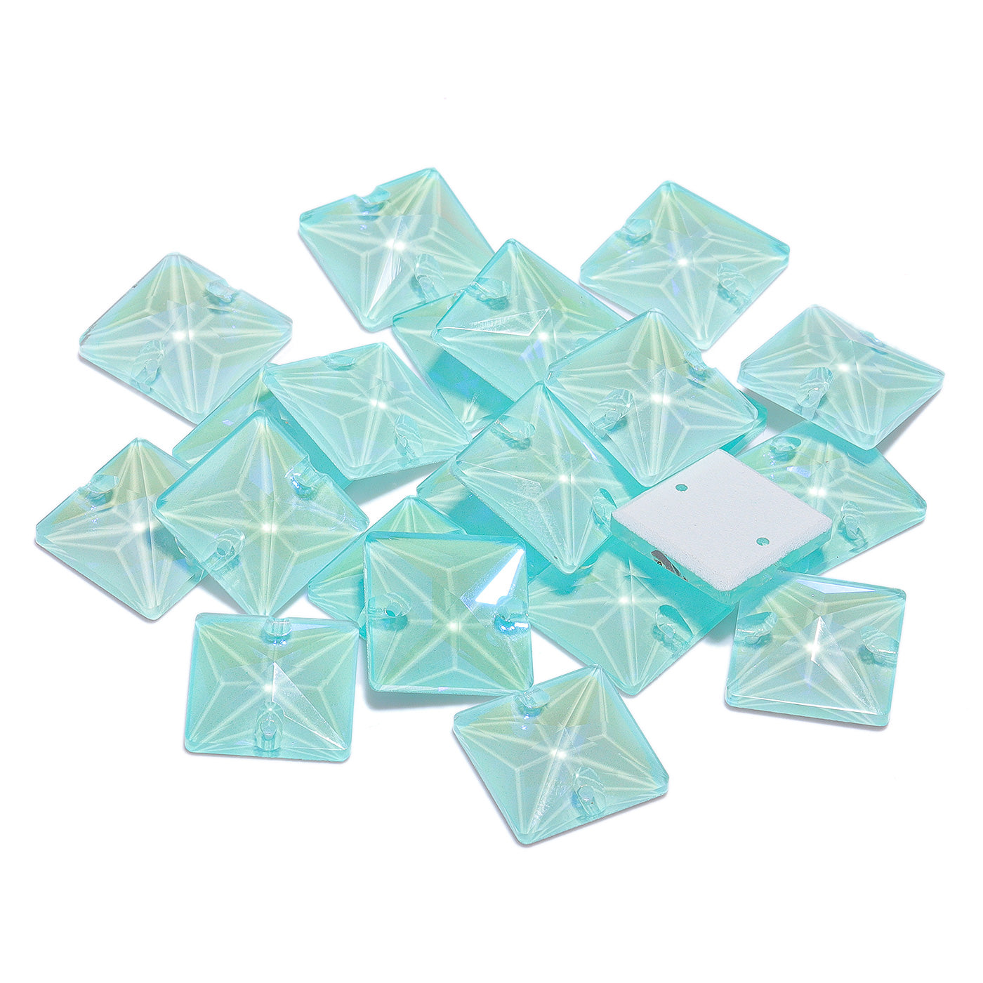 Electric Neon Light Azore Square Shape High Quality Glass Sew-on Rhinestones Secondary image