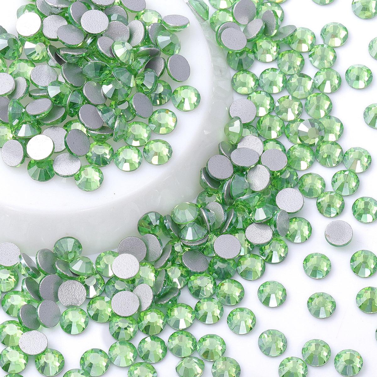 Star Peridot Glass FlatBack Rhinestones Silver Back WholesaleRhinestone