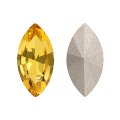 Light Topaz Navette Shape High Quality Glass Pointed Back Fancy Rhinestones