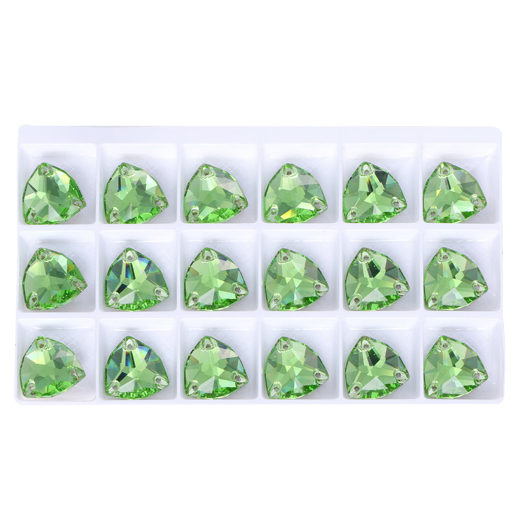 Peridot Trilliant Shape High Quality Glass Sew-on Rhinestones WholesaleRhinestone