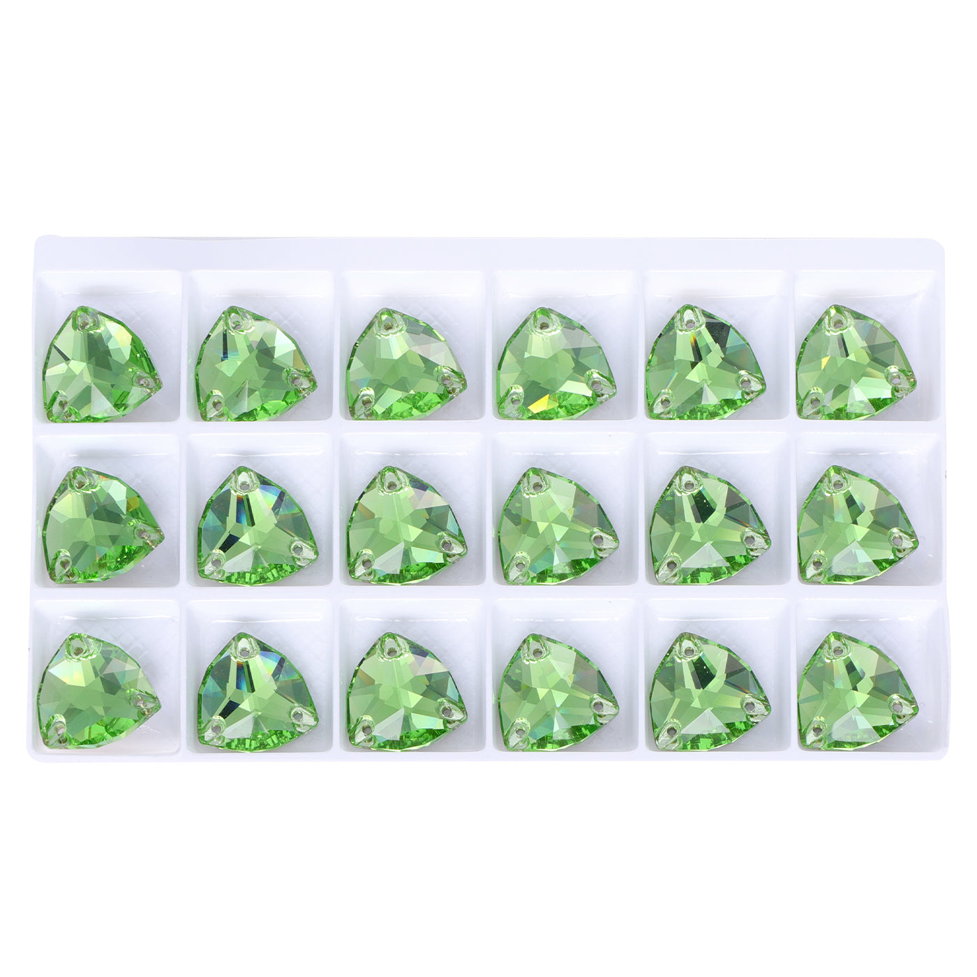 Peridot Trilliant Shape High Quality Glass Sew-on Rhinestones WholesaleRhinestone