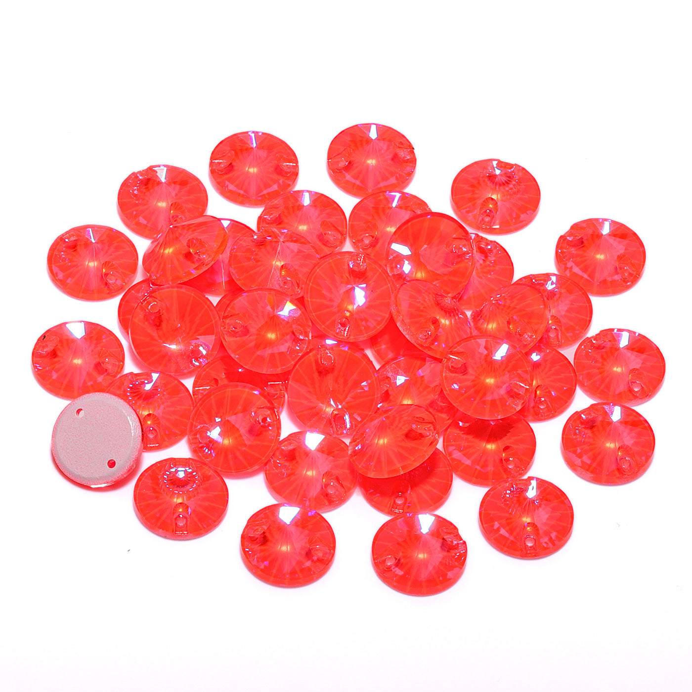 Electric Neon Hyacinth Rivoli Shape High Quality Glass Sew-on Rhinestones