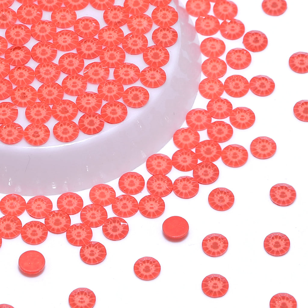 Neon Coral Red Glass FlatBack Neon Rhinestones WholesaleRhinestone