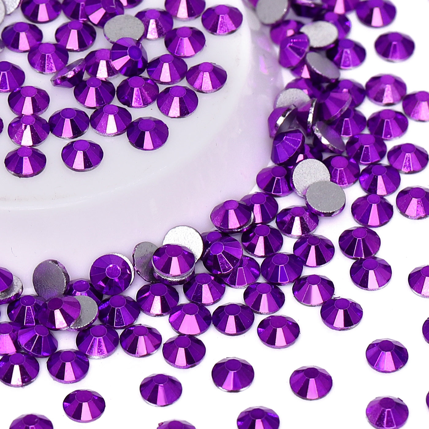Metallic Violet Glass FlatBack Rhinestones Silver Back Второстепенное изображение товара