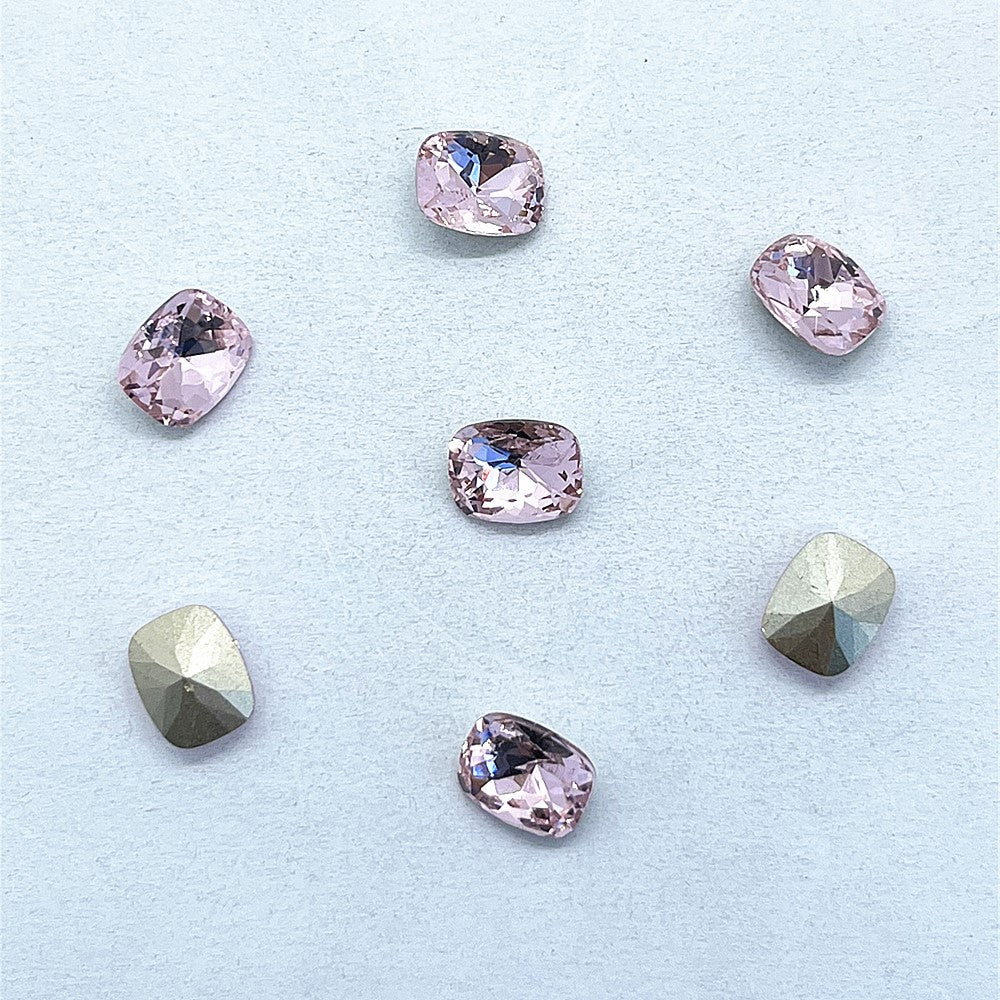 Pink Pillow Shape Glass Pointed Back Fancy Rhinestones WholesaleRhinestone