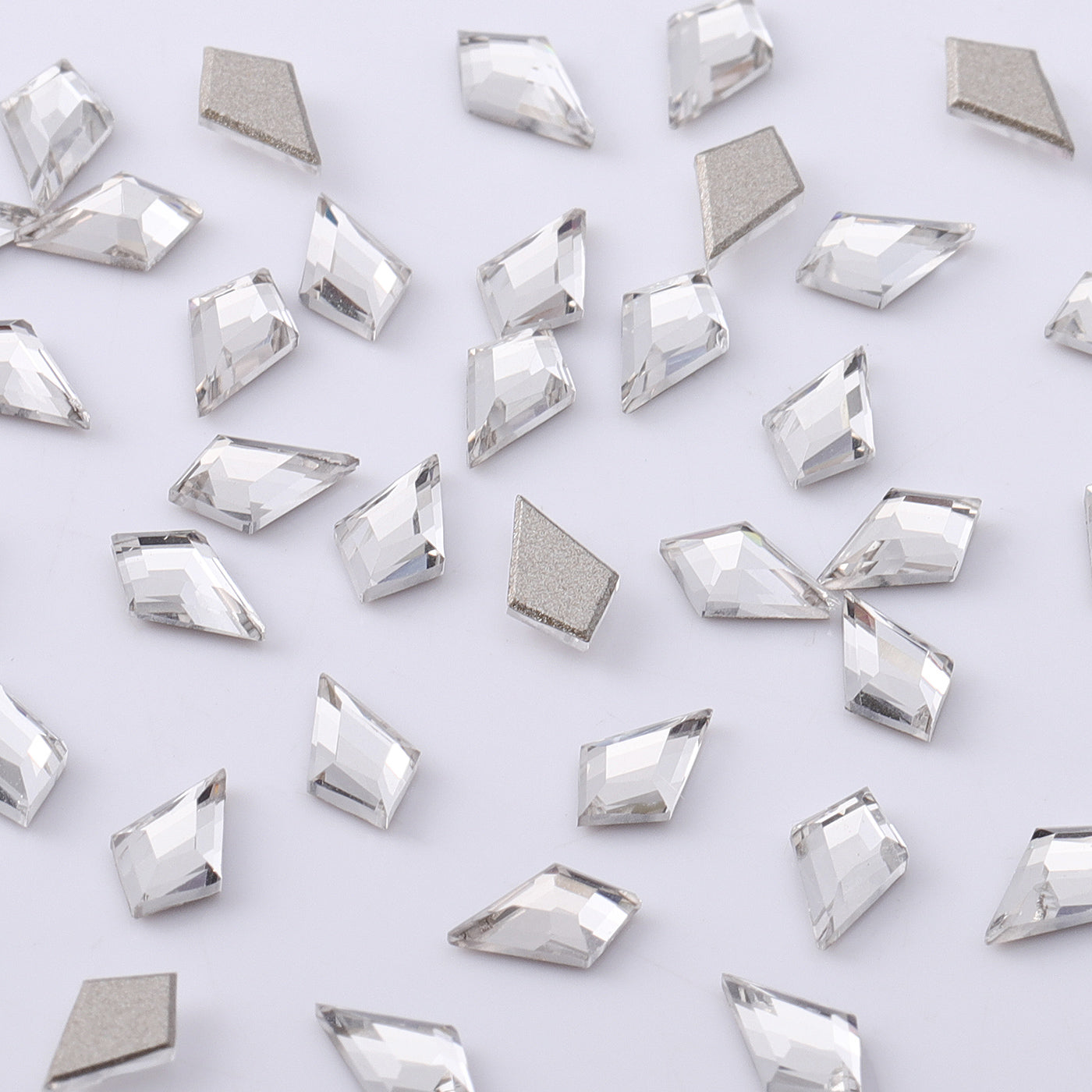 Arrow Shape Multi Colors Small Size Glass Beveled Flat Back Fancy Rhinestones For Nail Art