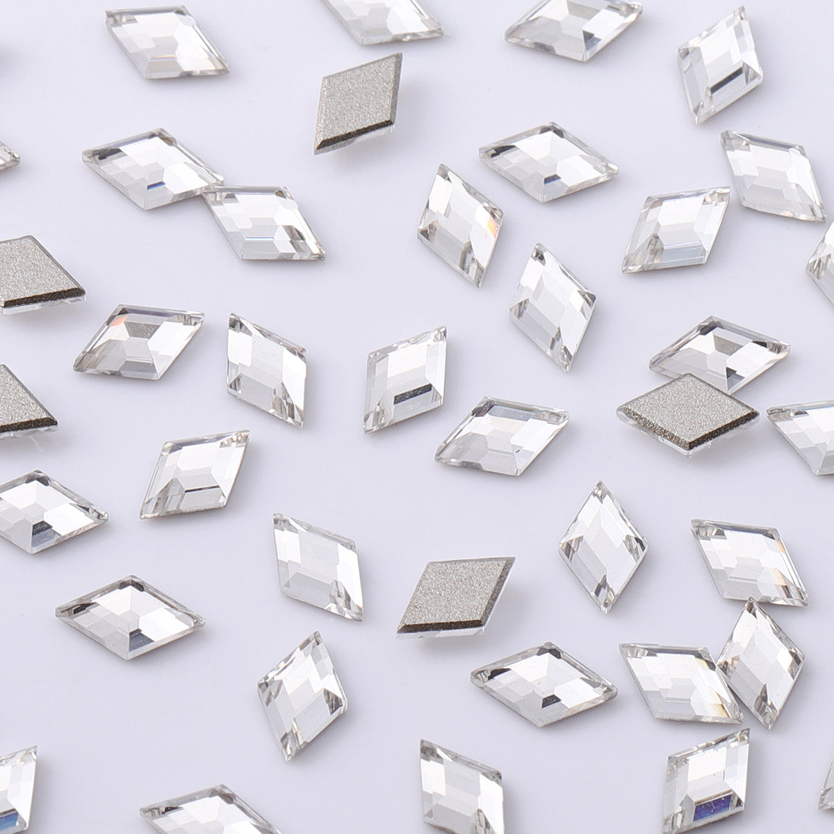 Rhombus Shape Multi Colors Small Size Glass Beveled Flat Back Fancy Rhinestones For Nail Art WholesaleRhinestone