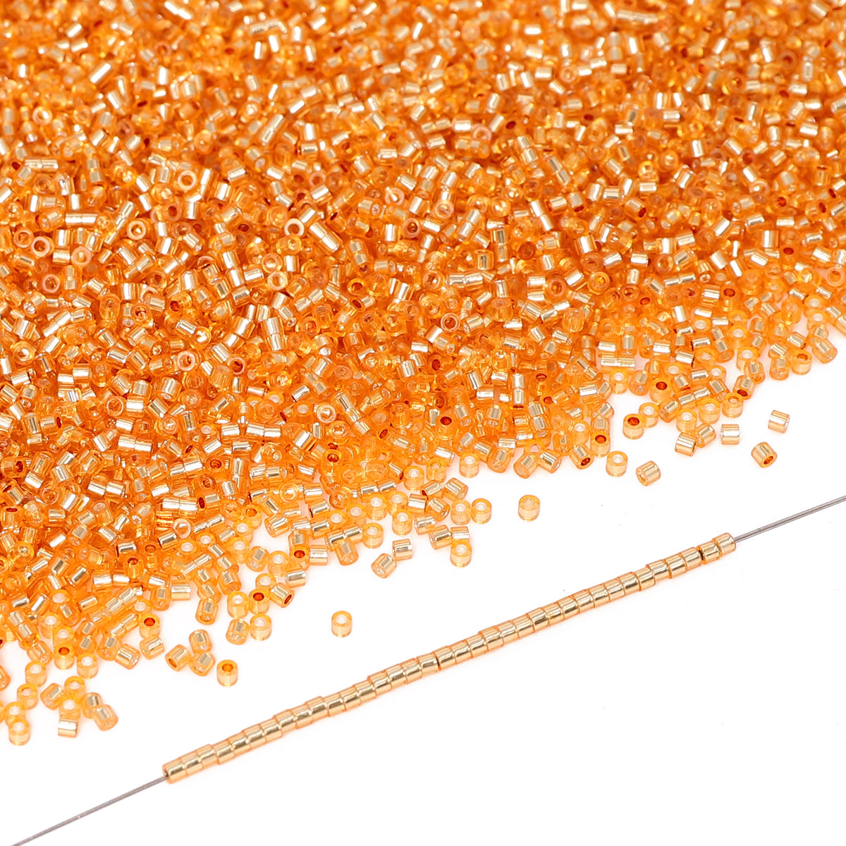 Transparent Silver-lined Light Orange Yellow Color Hight Quality Glass Cylinder Seed Beads 1.6 MM Size GY2008 WholesaleRhinestone
