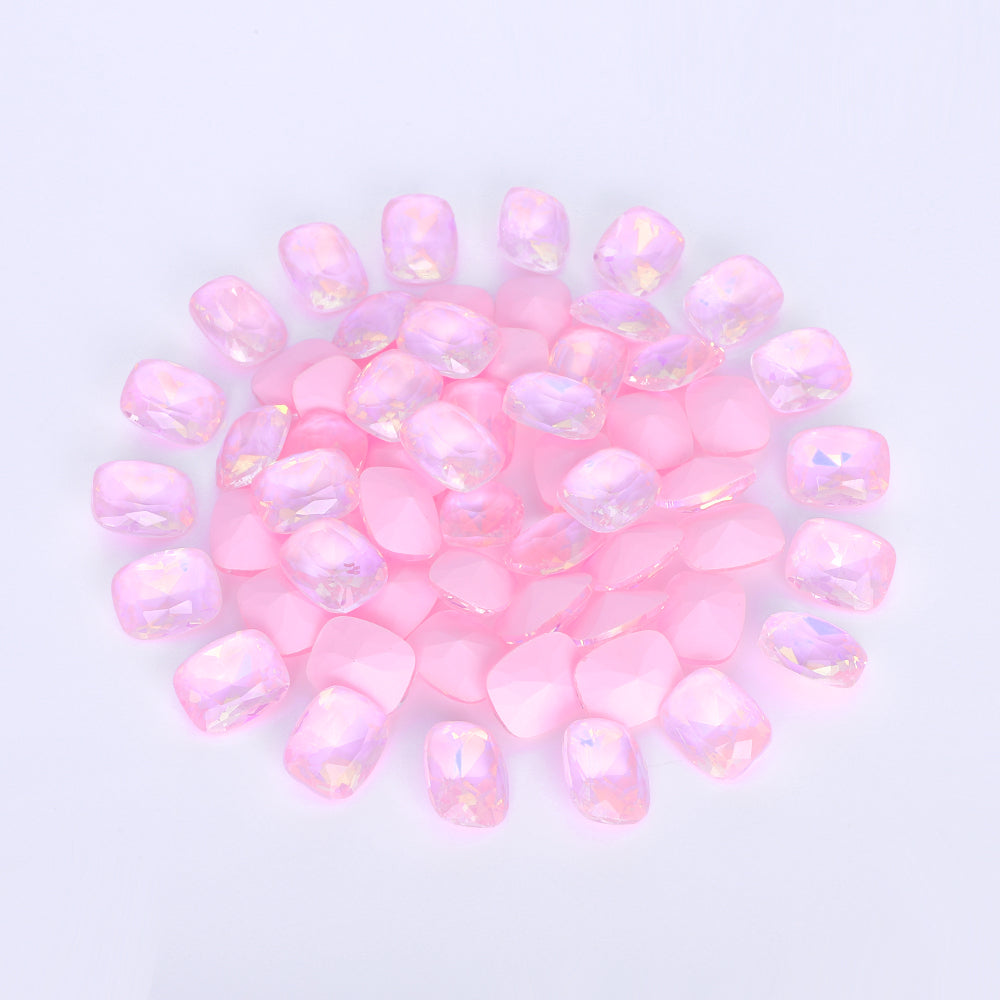 Light Pink AM Pillow Shape Glass Pointed Back Fancy Rhinestones WholesaleRhinestone