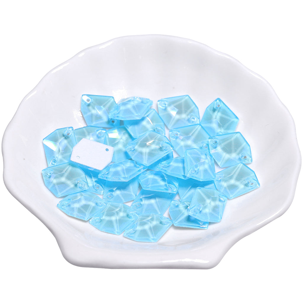 Electric Neon Aquamarine Cosmic Shape High Quality Glass Sew-on Rhinestones WholesaleRhinestone