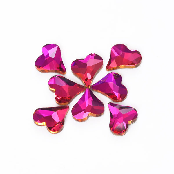 Oblique Heart Shape Purple Volcano Flat Back Fancy Rhinestones WholesaleRhinestone