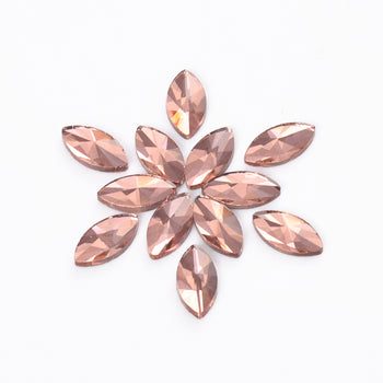 Navette Shape Champagne Flat Back Fancy Rhinestones WholesaleRhinestone