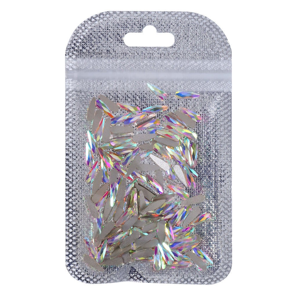 Raindrop Shape Crystal AB Flat Back Fancy Rhinestones