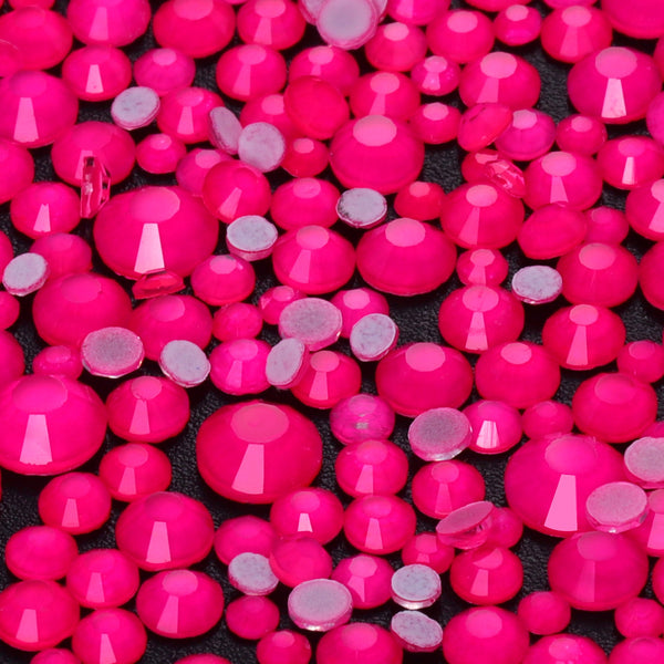 Mixed Sizes Pink FlatBack Neon Rhinestones For Nail Art WholesaleRhinestone