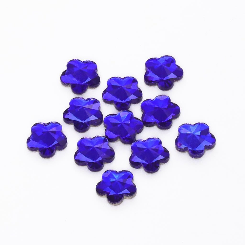 5 leaf plum blossoms Shape Sapphire Flat Back Fancy Rhinestones WholesaleRhinestone