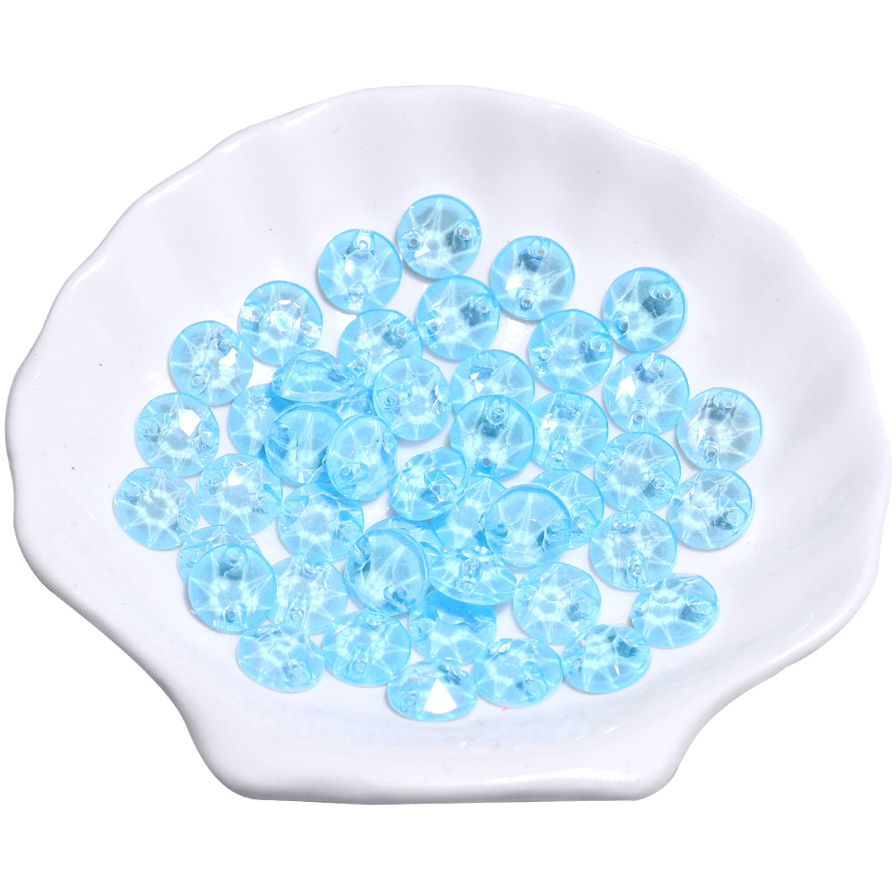 Electric Neon Aquamarine XIRIUS Round Shape High Quality Glass Sew-on Rhinestones WholesaleRhinestone
