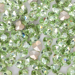 Light Apple Green Heart Shape Glass Pointed Back Fancy Rhinestones WholesaleRhinestone