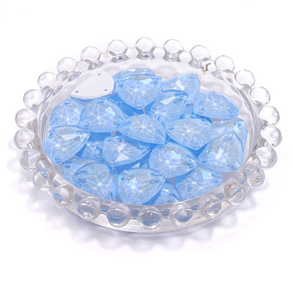 Electric Neon Light Blue Trilliant Shape High Quality Glass Sew-on Rhinestones WholesaleRhinestone
