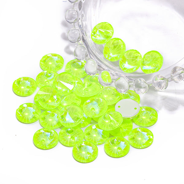 Electric Neon Jonquil Rivoli Shape High Quality Glass Sew-on Rhinestones WholesaleRhinestone