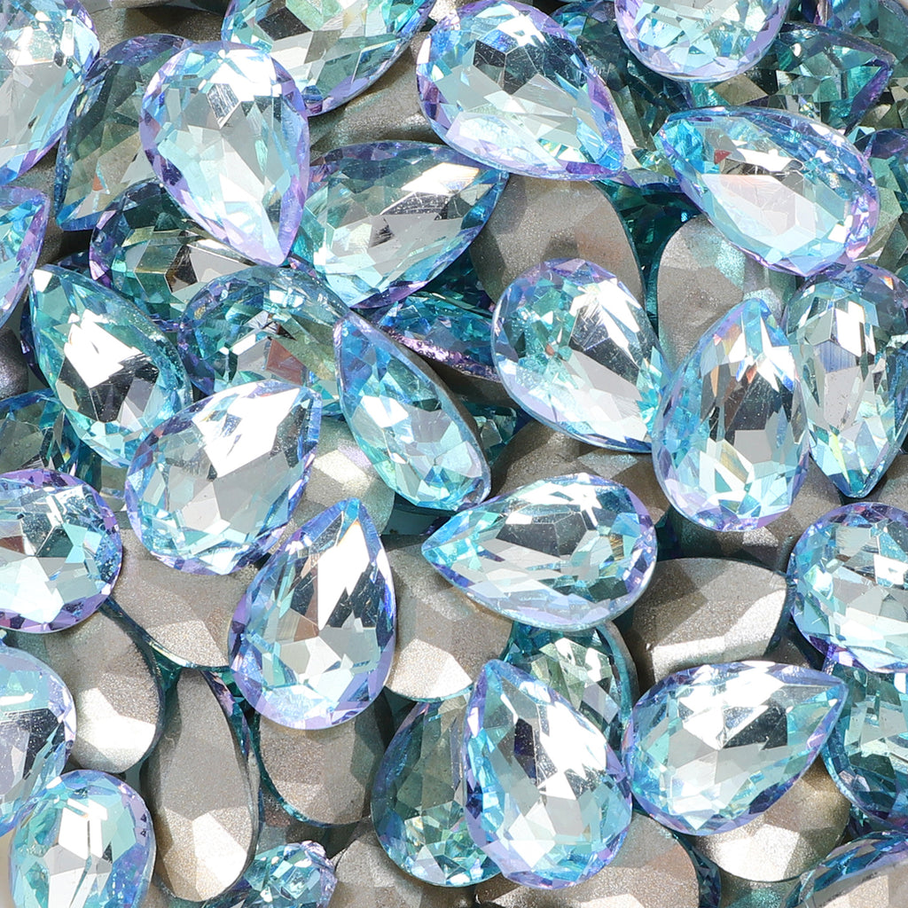 Blue Fairy Pear Shape Glass Pointed Back Fancy Rhinestones WholesaleRhinestone