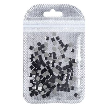 Square Shape Black Flat Back Fancy Rhinestones