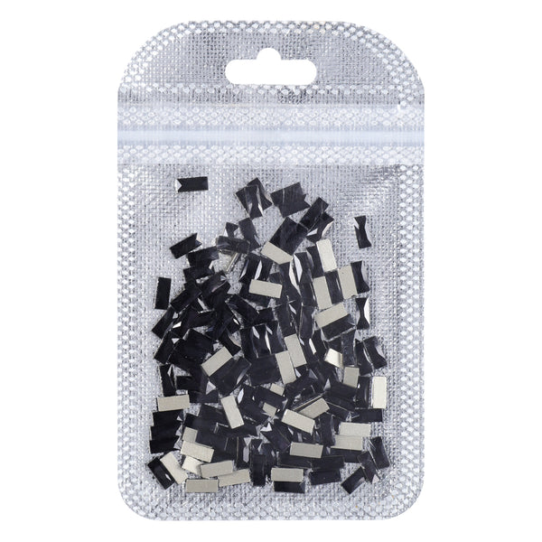 Rectangle Shape Black Flat Back Fancy Rhinestones