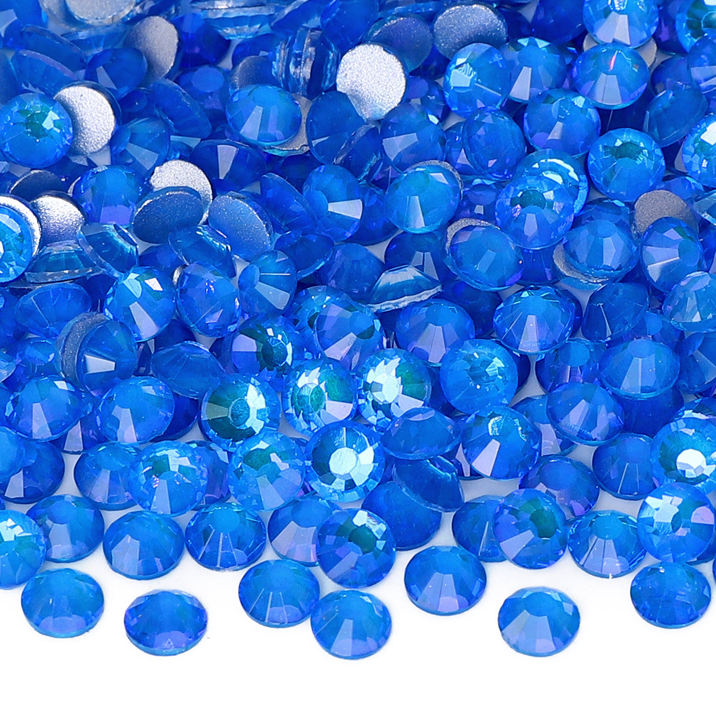 Flashing Dark Blue Glass FlatBack Rhinestones Silver Back WholesaleRhinestone